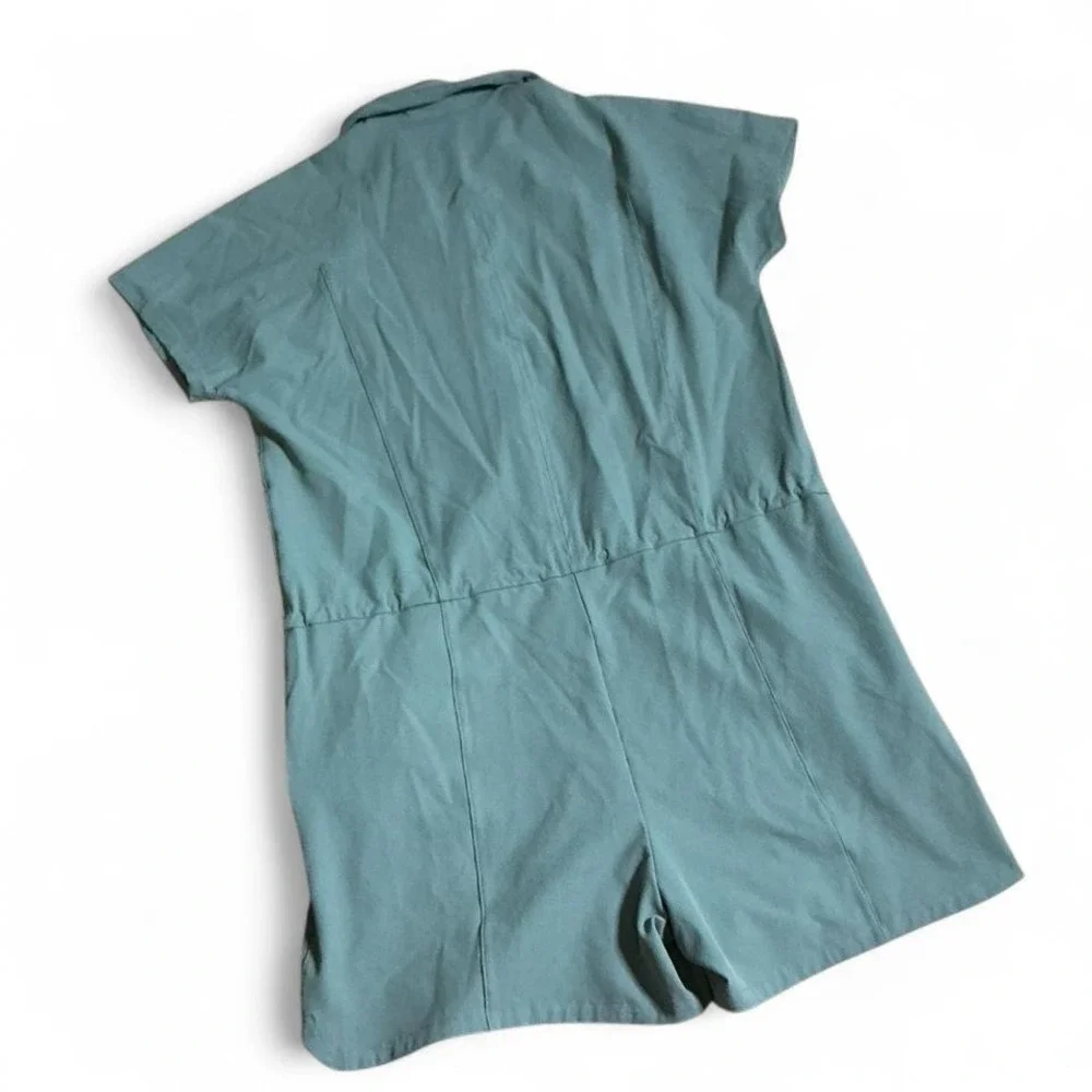 Lululemon Stretch Rib Pocketed‎ Romper Tidewater Teal Size 6 LW1CSYS